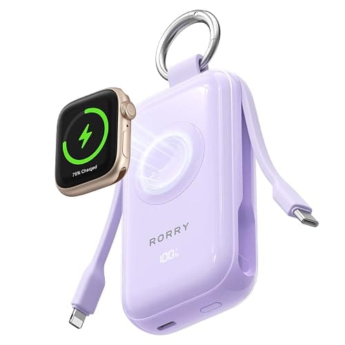 RORRY CharmGo Pro 45W Portable Charger Power Bank 10000mAh Battery Pack | Fast Charging, Built-in Cables, 3-in-1 Keychain Design, for iPhone, Apple Watch, iPad, MacBook, Travel Essential, Pocket Size - Image 1