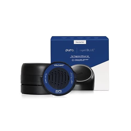 Capri Blue Volcano Pura Car Pro Diffuser Set - Includes Pura Car Pro Diffuser and Capri Blue Volcano Air Freshener Refills - Scented with Notes of Tropical Fruits & Sugared Citrus - Image 1