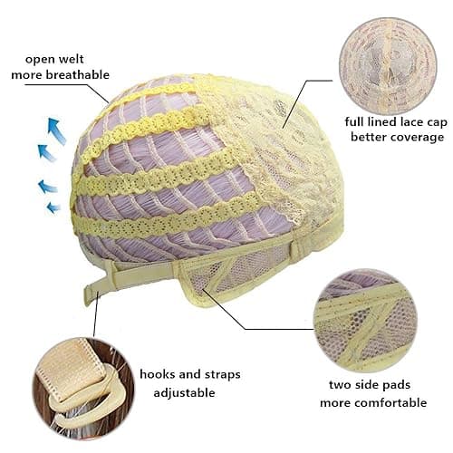 BERON Rainbow Ombre Wigs Long Wavy Wig for Women Colorful Ombre Curly Heat Resistant Synthetic Hair Wigs for Daily Used with Wig Cap - Colorful thumbnail 5