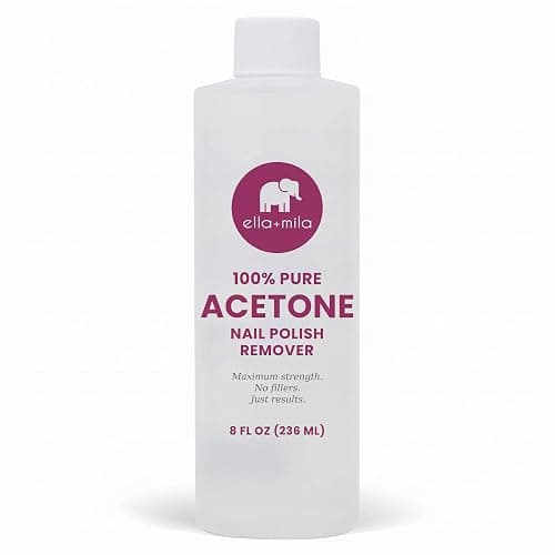 ella+mila 100% Pure Acetone Nail Polish Remover – Professional Strength Gel, Acrylic & Shellac Remover – Fingernail Polish Soak for Dip Powder, Glitter & Artificial Nails (8 fl oz) - Image 1