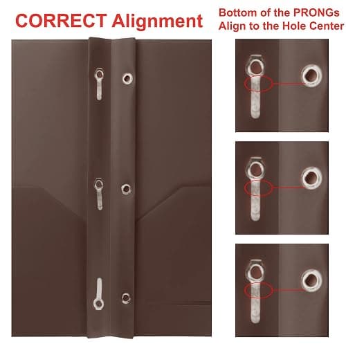 Youngever 6 Pack Heavy Duty Plastic Two Pocket Folders with 3 Prongs, Metal Prongs Fastener, Heavy Duty Plastic 2 Pocket Folder (Brown) thumbnail 4