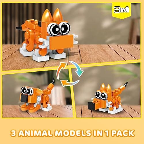 HOGOKIDS 60 Kinds Party Favors for Kids, 20 Pack 3-in-1 Animals Building Block Toy Sets for Goodie Bags Stocking Stuffer Classroom Prizes Birthday Christmas Easter Gifts for Boys Girls Ages 6-12+ thumbnail 6