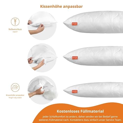 sleepling Kopfkissen 80x80 cm, Allergiker Kissen, waschbar, Made in EU, Ökotex, großes Schlafkissen 80 x 80, Bettkissen, Pillow, Komfort 100 - 1 - 80 x 80 cm thumbnail 4