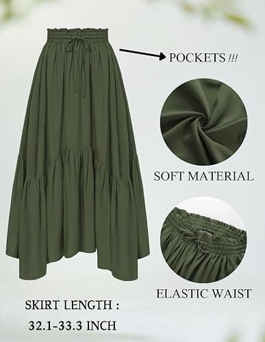 Scarlet Darkness Maxi Skirts for Women High Waist Renaissance Skirt Long Skirt with Pockets thumbnail 4