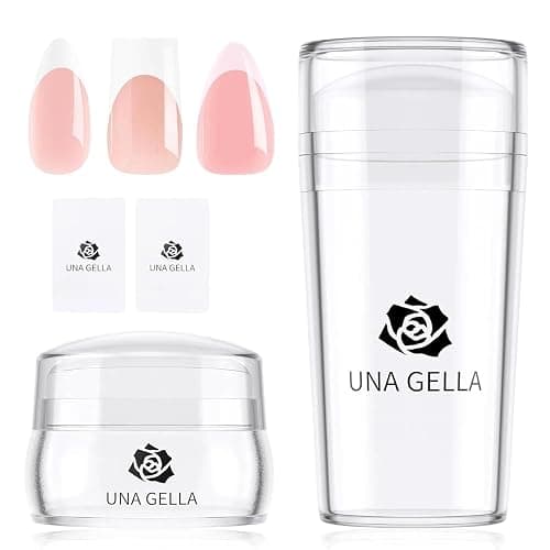 Una Gella French Tip Tool Stamp, Two Sizes French Nails Manicure Stamper Kit For Almond/Square/Coffin Fingers & Toes Easy Diy Nail Art At Home - Image 1
