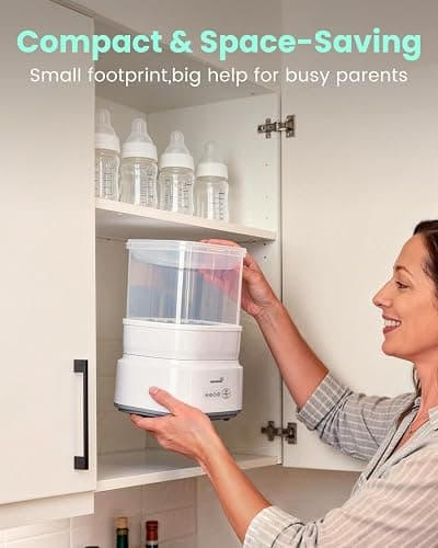 GROWNSY Bottle Sterilizer and Dryer, Compact Electric Steam Baby Bottle Sterilizer (Esterilizador de Biberones), Bottle Sanitizer for Baby Bottles, Pacifiers, Pump Parts thumbnail 9