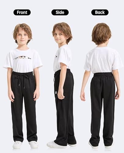 OCYMA Boys Sweatpants with Zip Pockets 5Pack Athletic Pants Mesh Joggers for Boys 5-24 thumbnail 3