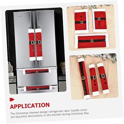 Angoily 3Pcs Christmas Refrigerator Door Handle Covers Festive Kitchen Appliance Decor Soft Brushed Cloth for Fridge Microwave More Keeps Handles Clean from Stains Fingerprints thumbnail 9