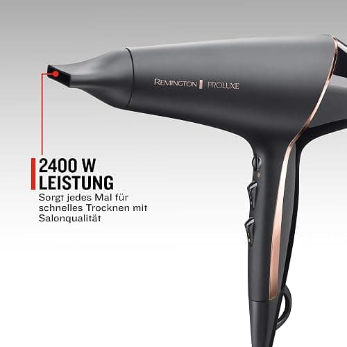 Remington Haartrockner Profi Ionen [2400W, 150km/h, 3 Stylingaufsätze] Proluxe (OPTIheat-Technologie für lang anhaltende Styling-Ergebnisse, Ionenpflege - Anti Frizz, langlebiger AC-Motor) AC9140B thumbnail 2