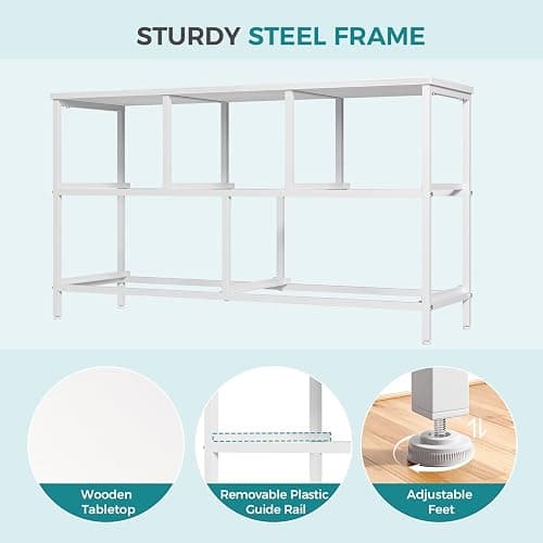 OLIXIS White Dresser for Bedroom, Wide Chest of Drawers for Clothes Storage | Fabric Bedroom Dresser with 5 Drawers, Storage Organizer Unit with Fabric Bins, Wooden Top, Living Room thumbnail 5