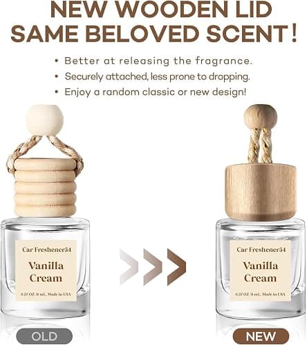 C Classy Hanging Car Air Freshener 2 Pack, Vanilla Cream Essential Oil Diffuser, Long-Lasting Fragrance, Cute Glass Bottle Car Accessories for Women & Men, Made in USA thumbnail 4