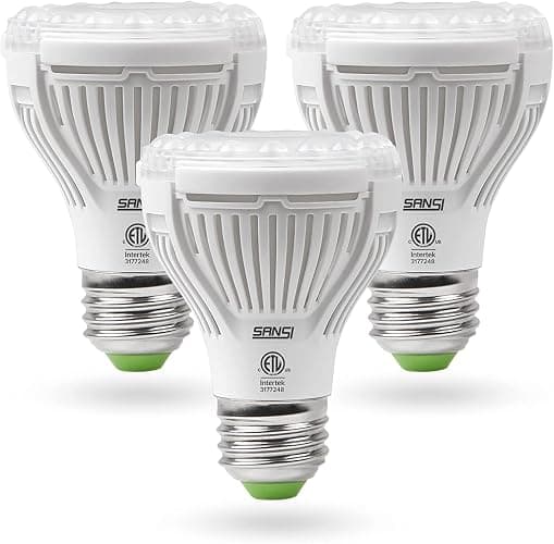 SANSI LED Grow Light Bulb for Seeds and Greens, Full Spectrum 10W Grow Light (150 Watt Equiv) with Optical Lens for Indoor Plant, High PPFD, E26 Base, 3-Pack - Image 1