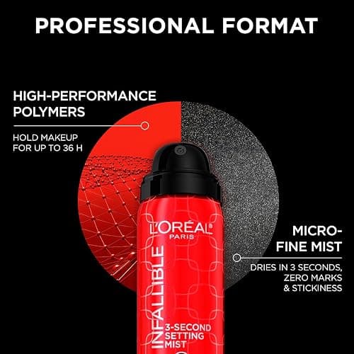 L’Oréal Paris Infallible 3-Second Makeup Setting Spray, Microfine Mist for up to 36H Wear, Lightweight, Transfer Proof, Waterproof, Dries in 3 seconds, 75ml thumbnail 4