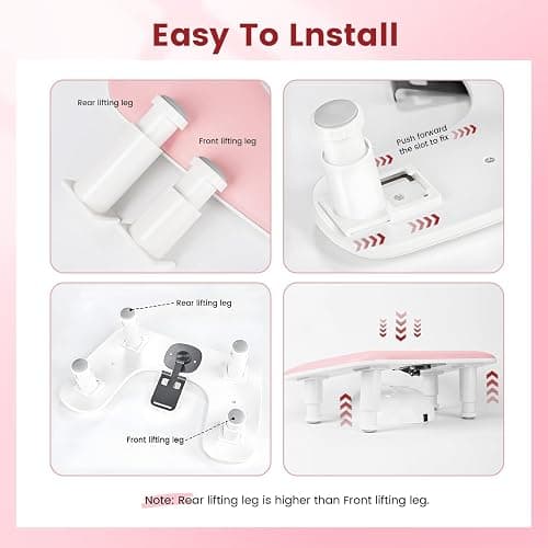 JODSONE Pink U-Shaped Manicure Arm Rest for Nails Tech with Rotating 360°Built-In Phone Holder and Adjustable Nail Arm Rest Detachable Manicure Hand Rest for Salon Design thumbnail 5