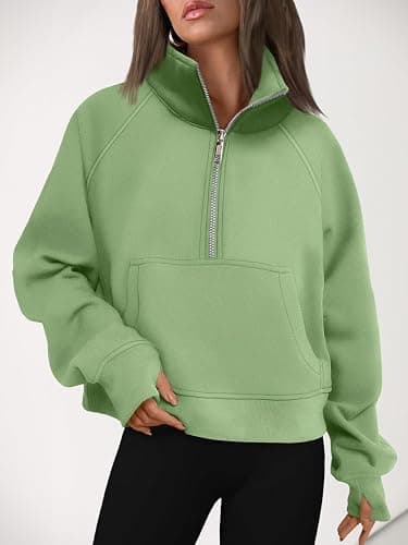 AUTOMET Womens Sweatshirts Half Zip Cropped Pullover Fleece Quarter Zipper Hoodies 2025 Fall Fashion Outfits Clothes thumbnail 6