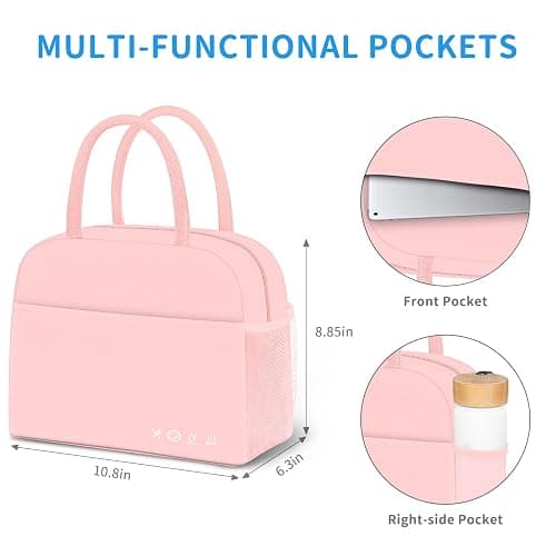 DALINDA Lunch Bag Lunch Box for Women Men, Insulated Lunch Bags Water-Resistant Cute Cooler Lunch Tote Bag, Reusable Large Capacity for Work Travel Picnic thumbnail 2