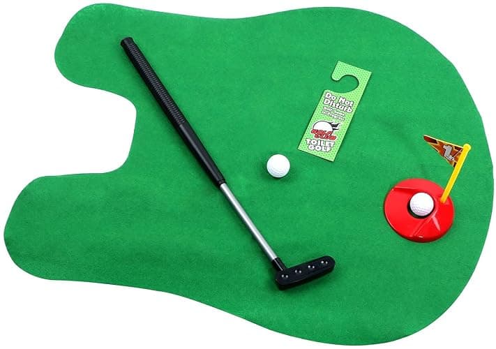 Golf Toy Set Toilet Game Golf Toy, Toilet Golf Mini Suit Leisure Sports Toy-Bathroom Mini Putter Golf Game Mat Set thumbnail 2