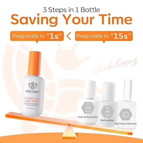 modelones Nail Dehydrator and Primer, 3-in-One HEMA-Free Nourishing Prep for Acrylic & Gel Nails, Supports Growth thumbnail 2