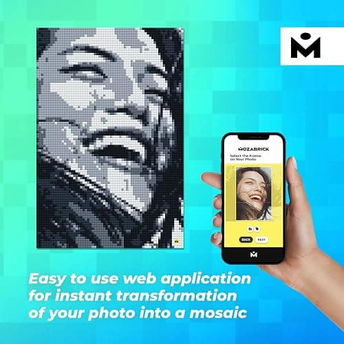 MOZABRICK Building Set Model M | Craft Kit for Adults |Custom Photo Mosaic that Turns Any Picture into a Pixel Art Made from Building Blocks | Personalized Wall Art and Original Gift thumbnail 3