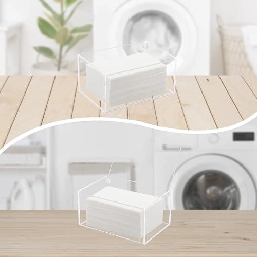 Watpot Acrylic Laundry Dryer Sheet Holder, Clear Dryer Sheets Container with Lid for Laundry Room, Clear thumbnail 4