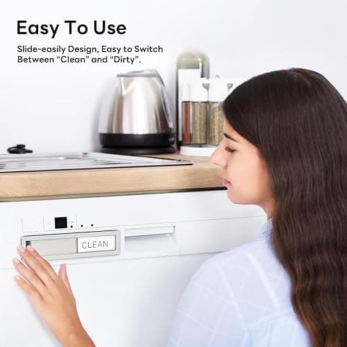 KitchenTour Dishwasher Magnet Clean Dirty Sign, Premium Stainless Steel Clean Dirty Magnet for Dishwasher Funny, Strong Magnet Non-Scratch Dishwasher Sign Kitchen Decor and Accessories thumbnail 4