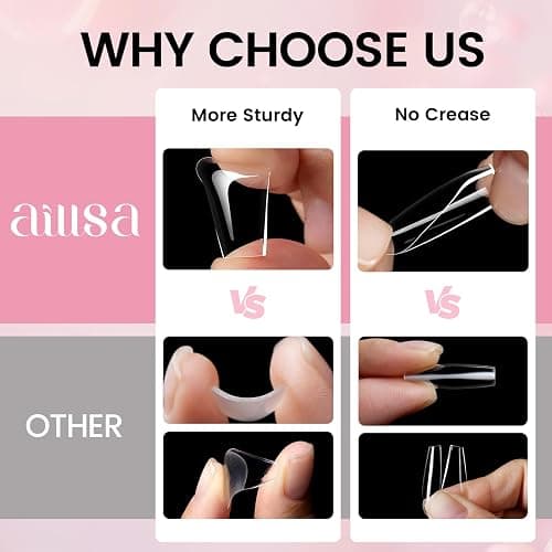 AILLSA Nail Extension Kit Medium Square Nail Tips 224pcs | Upgrade Glue Gel for Fake Tips Press on Nails, Nail Extensions Kit with Portable Nail Lamp for Beginners thumbnail 7