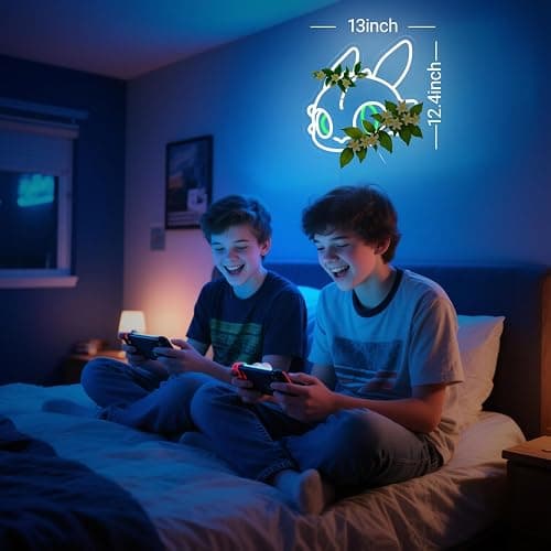 KAQRI Dragon Neon Sign, LED Light for Wall Decor, Fantasy Bedroom Decor for Kids & Gamers, 13" x 12.4", Dimmable USB Powered, White Green(plants not included) thumbnail 4