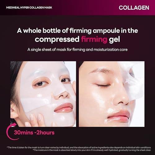 Mediheal Hyper Collagen_Collagen Real Deep Mask 4pcs | Collagen Gel Mask for Multi-lifting Care | Achieves Bouncy Skin | Boosts Pore Elasticity | 30mins Quick Care | Extra Hydration thumbnail 5