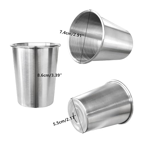 YOLCAR 6 Pack 8 oz Stainless Steel Kids Cups, Children's Pint Cups, Stackable Metal Cups, Shatterproof Drinking Glasses thumbnail 5