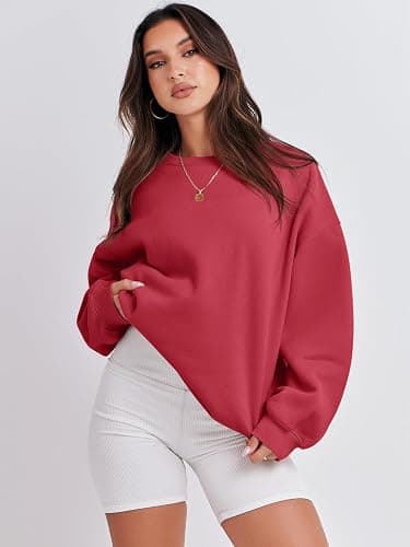 ANRABESS Womens Sweatshirts Crewneck Fleece Oversized Pullover Sweaters Fall Winter Cute Tops Teen Girls Preppy Clothes 2025 thumbnail 6
