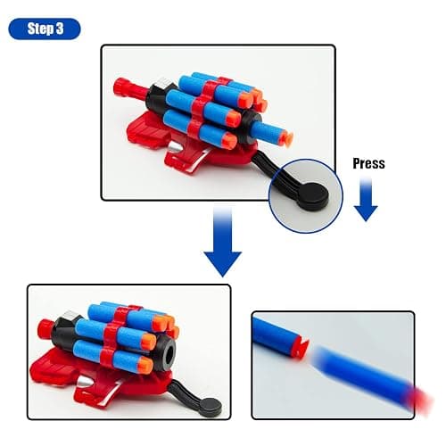 keumi 2 Sets Spider Web Shooters for Kids Easter Decorations Basket Stuffers Cosplay Launcher Gloves with Wrist Toy Set Hero Webs Shooter for Kids thumbnail 5
