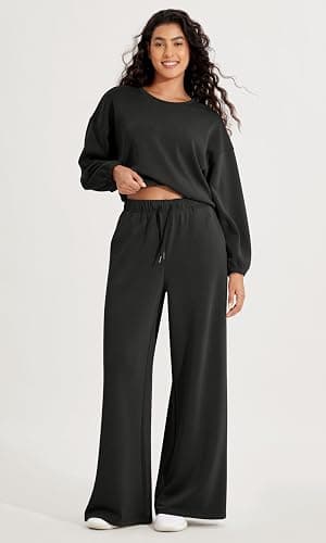 ODODOS Women's Modal Soft Extra Wide Leg Pants with Pockets Drawstring High Waist Pull-On Casual Pants thumbnail 5