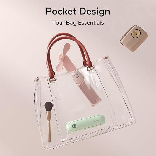 JISULIFE Handheld Mini Fan, 3 IN 1 USB Rechargeable Portable Fan [12-19 Working Hours] with Power Bank, Flashlight, Pocket Design for Travel/Summer/Concerts/Lash, Gifts for Women (Pink) thumbnail 4
