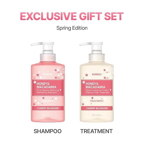 KUNDAL Honey & Macadamia / Cherry Blossom, Natural Protein Hair Care for Frizz Control & Elasticity | Cherry Blossom , 500ml (Pack of 2), Stocking Stuffers thumbnail 8