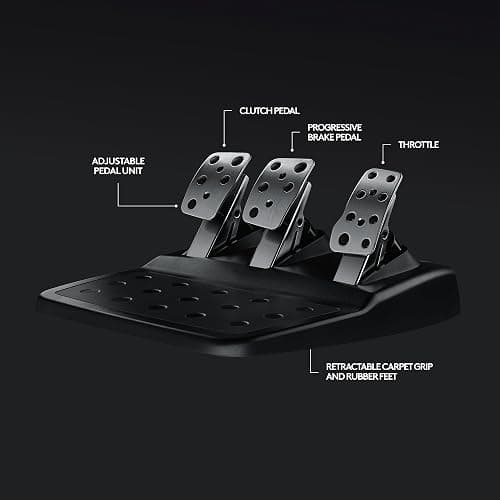 Logitech G G920 Driving Force Racing Wheel and Floor Pedals, Real Force Feedback, Stainless Steel Paddle Shifters, Steering Wheel Cover for Xbox Series X|S, Xbox One, PC, Mac - Black thumbnail 8