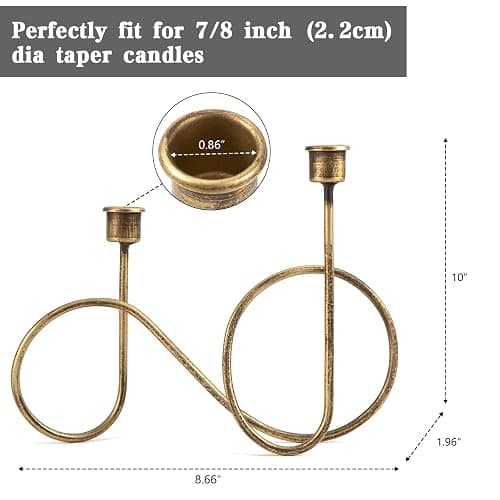 Twisted Brass Style Candle Holder, Candlestick Holder | for Table Decoration, Holiday, Wedding, Housewarming thumbnail 3