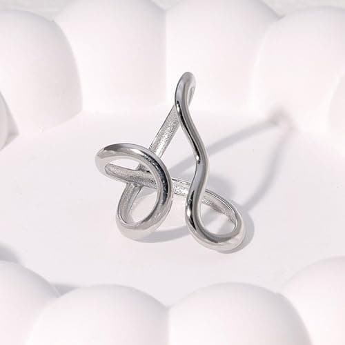 Aktully Chunky Gold Statement Ring for Women Chunky Gold Circle Ring Adjustable Open Promise Minimalist Statement Rings Trendy Jewelry for Women thumbnail 5