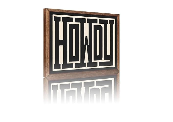 Framed Howdy Wall Art Gifts Western Modern Wall Decor Southern Home Decor Ranch Wall Decor Howdy Poster Modern Farmhouse Canvas Painting Home Decor for Bathroom Bedroom Living Room 8x10 in Framed - Image 1