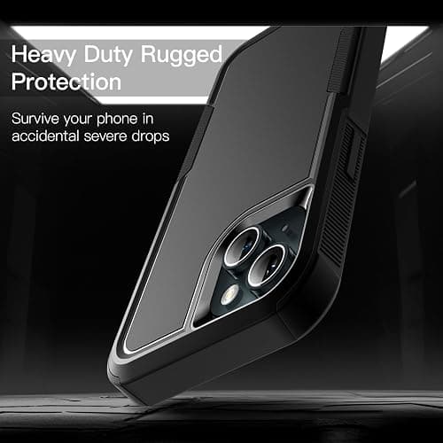 JETech Case for iPhone 15 Plus 6.7-Inch, Heavy Duty Dual-Layer Rugged Protection, Shockproof Protective Tough Phone Cover with Matte Back (Black) thumbnail 4