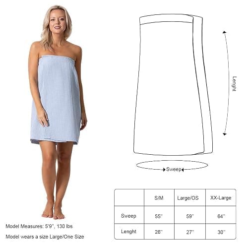 Turkish Linen Women’s Waffle Spa Body Wrap with Adjustable Closure thumbnail 7