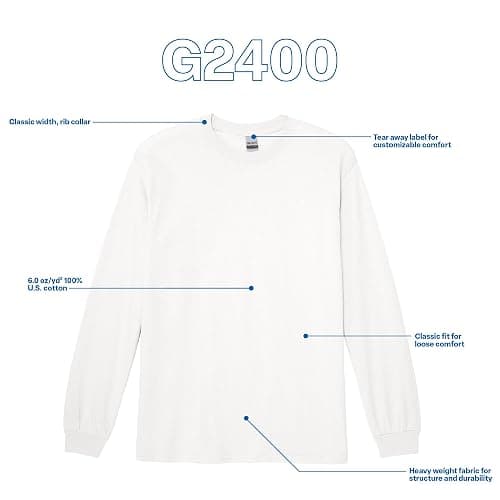 Gildan Adult Ultra Cotton Long Sleeve T-Shirt, Style G2400, Multipack thumbnail 4