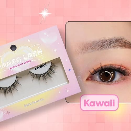 KARA BEAUTY MANGA LASHES Manga Style False Eyelashes KYUN - Faux Spiky Anime Lash with Natural Dimension - Lightweight Flexible Band Strip Lashes for Anime Cosplay, Press On Lash Extension Kit thumbnail 4