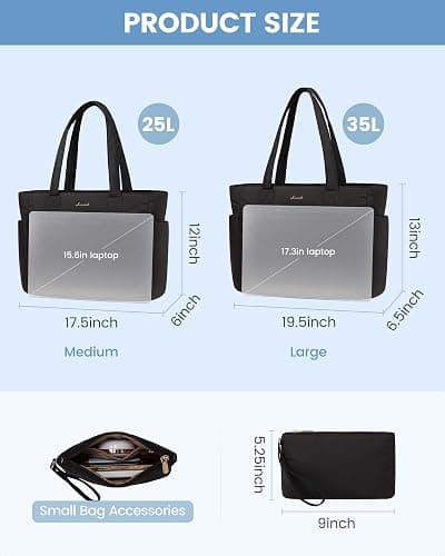 LOVEVOOK Tote Bag for Women, Puffer Work Travel Handbag with Zipper for Teacher Nurse, Quilted Cute Laptop Shoulder Gym Bag thumbnail 7