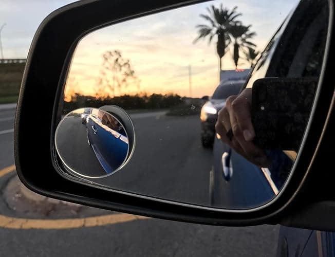 Ampper Blind Spot Mirror, 2" Round HD Glass Frameless Convex Rear View Mirror, Pack of 2 thumbnail 2