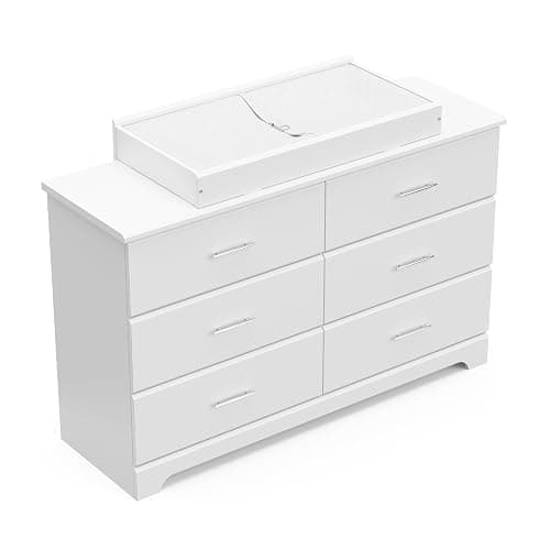 Storkcraft Brookside 6-Drawer Dresser (White) – GREENGUARD Gold Certified, White Dresser for Bedroom, Kids & Nursery Storage Chest, Safety Interlocking Drawers, Pre-Installed Tracks, Kids Chest thumbnail 15