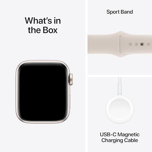 Apple Watch SE (2nd Gen) (GPS, 40mm) Starlight Aluminum Case with Starlight Sport Band, S/M (Renewed) thumbnail 6