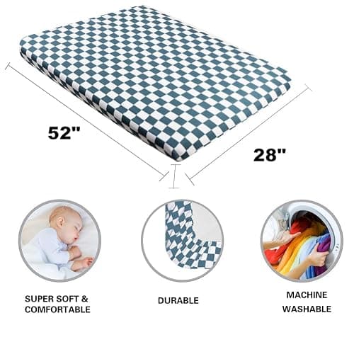 4 Pack Checkered Plaid Crib Sheets Neutral Breathable Buffalo Check Fitted Baby Sheets Nursery Sheets for Baby Boys or Girls (Crib) thumbnail 3