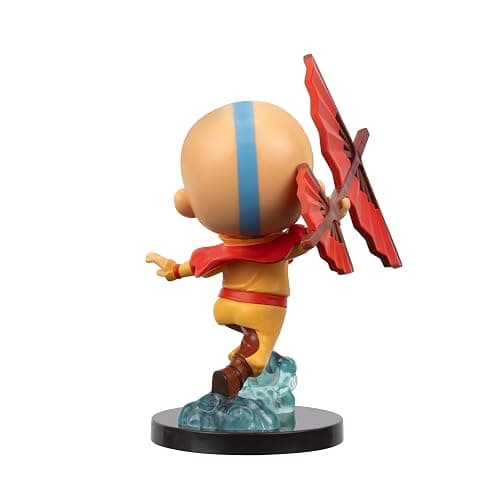 Jazwares Avatar: The Last Airbender Aang - 4-Inch Mini Figure in Kawaii Style in Dynamic Pose with Display Base thumbnail 5