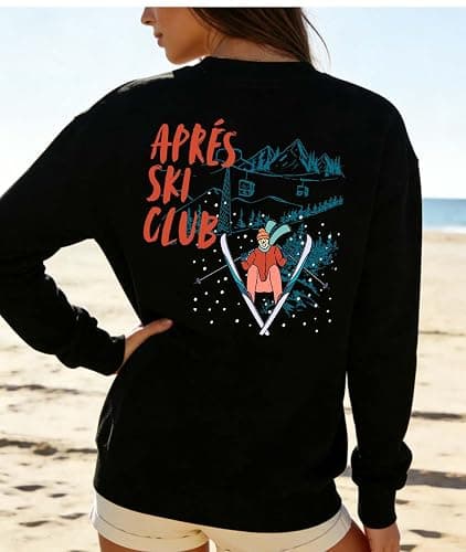 MKUJFNU Apres Ski Sweater, Funny Apres Ski Club Sweatshirt Hoodie Long Sleeve Skiing Shirts For Women Men thumbnail 3