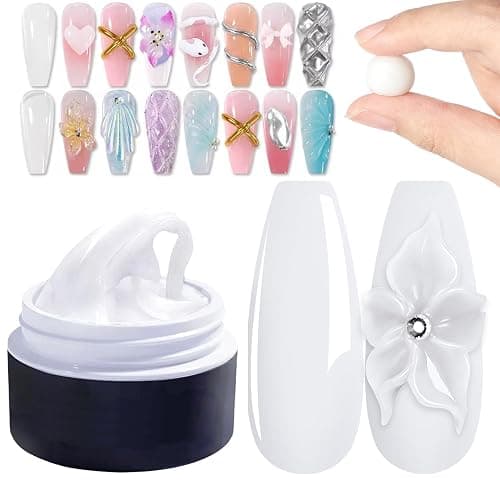 GZMAYUEN Festes Nagelverlängerung Nail Extension Builder Gel 15ML Weiß Solid Aufbaugel Gel für Nägel, 3D Dekoration Nagelskulptur Gel Hartes Gel - Image 1